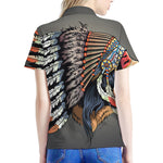Native American Indian Girl Print Women's Polo Shirt