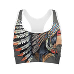 Native American Indian Girl Print Women's Sports Bra