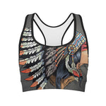 Native American Indian Girl Print Women's Sports Bra