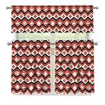 Native American Indian Pattern Print 3 Piece Kitchen Curtains