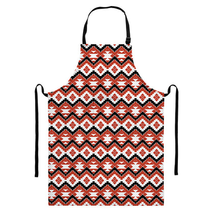 Native American Indian Pattern Print Bib Apron With Pocket