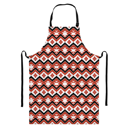 Native American Indian Pattern Print Bib Apron With Pocket