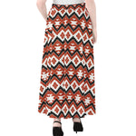 Native American Indian Pattern Print Chiffon Maxi Skirt