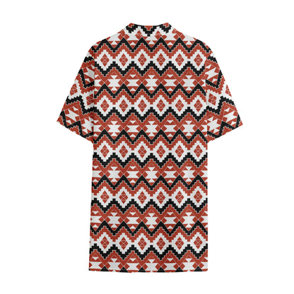 Native American Indian Pattern Print Cotton Hawaiian Shirt