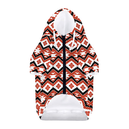 Native American Indian Pattern Print Dog Zip Up Hoodie