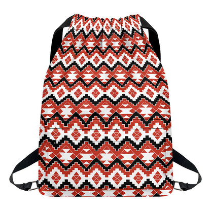 Native American Indian Pattern Print Drawstring Backpack