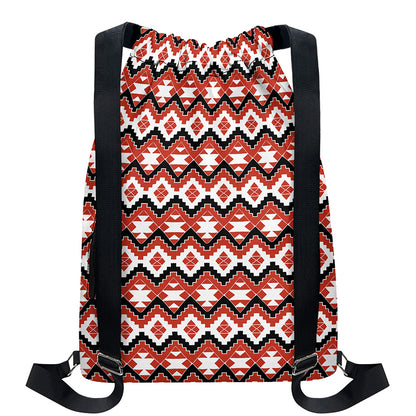 Native American Indian Pattern Print Drawstring Backpack