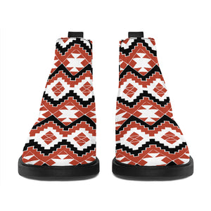 Native American Indian Pattern Print Flat Ankle Boots