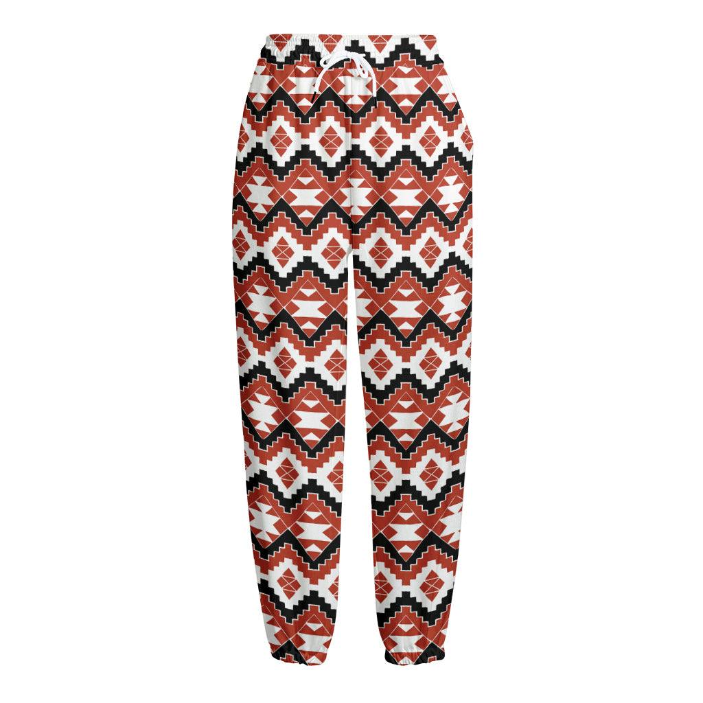 Native American Indian Pattern Print Fleece Lined Knit Pants