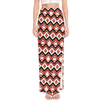 Native American Indian Pattern Print High Slit Maxi Skirt