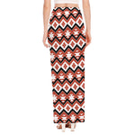 Native American Indian Pattern Print High Slit Maxi Skirt