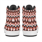 Native American Indian Pattern Print High Top Leather Sneakers