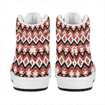 Native American Indian Pattern Print High Top Leather Sneakers