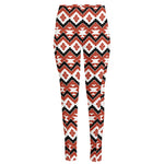 Native American Indian Pattern Print High-Waisted Pocket Leggings