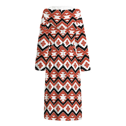 Native American Indian Pattern Print Hooded Bathrobe
