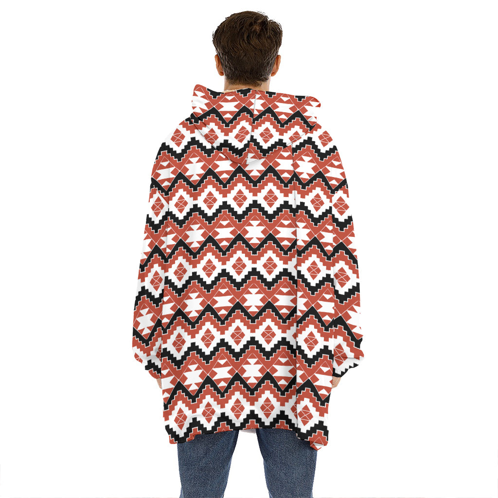 Native American Indian Pattern Print Hoodie Blanket