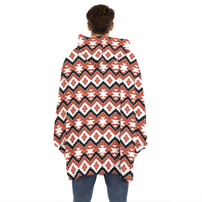 Native American Indian Pattern Print Hoodie Blanket