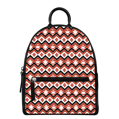 Native American Indian Pattern Print Leather Backpack