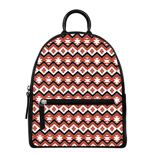 Native American Indian Pattern Print Leather Backpack