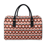 Native American Indian Pattern Print Leather Duffle Bag