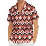 Native American Indian Pattern Print Men's Deep V-Neck Shirt