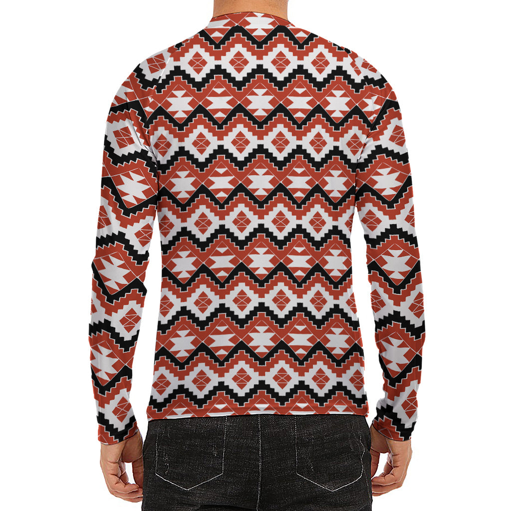 Native American Indian Pattern Print Men's Long Sleeve Rash Guard