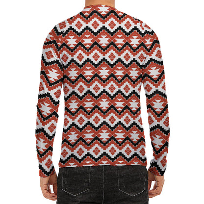 Native American Indian Pattern Print Men's Long Sleeve Rash Guard