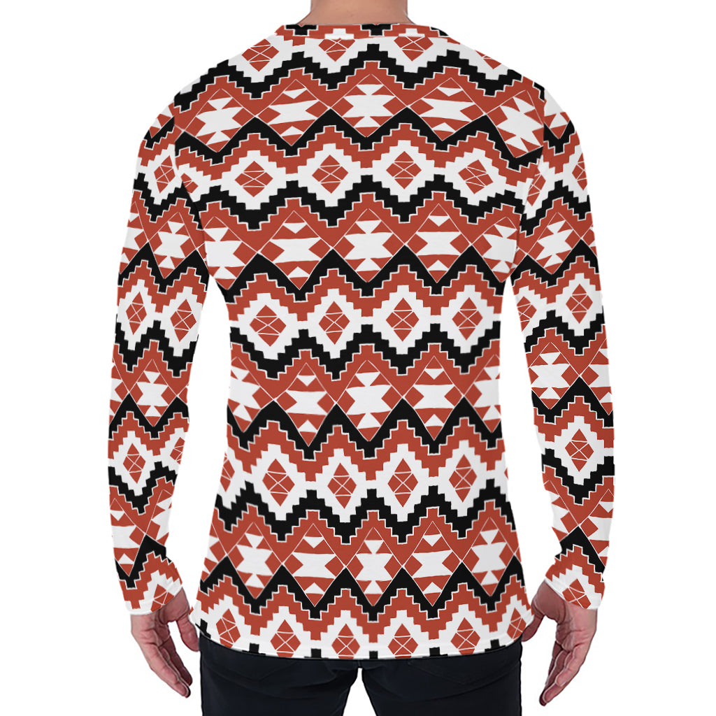 Native American Indian Pattern Print Men's Long Sleeve T-Shirt