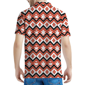 Native American Indian Pattern Print Men's Polo Shirt