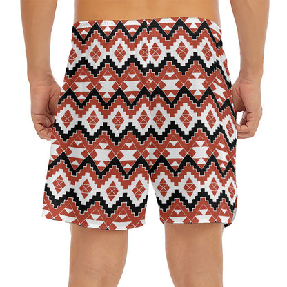 Native American Indian Pattern Print Men's Split Running Shorts