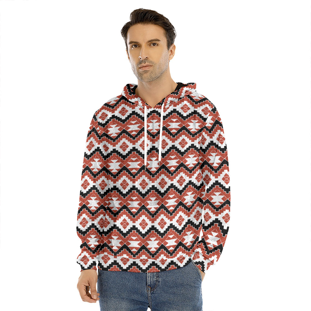 Native American Indian Pattern Print Men's Velvet Pullover Hoodie