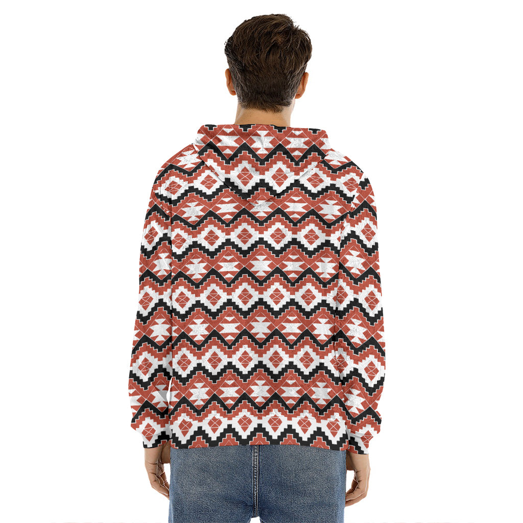 Native American Indian Pattern Print Men's Velvet Pullover Hoodie