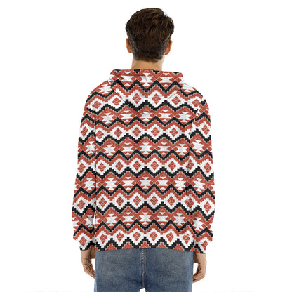 Native American Indian Pattern Print Men's Velvet Pullover Hoodie