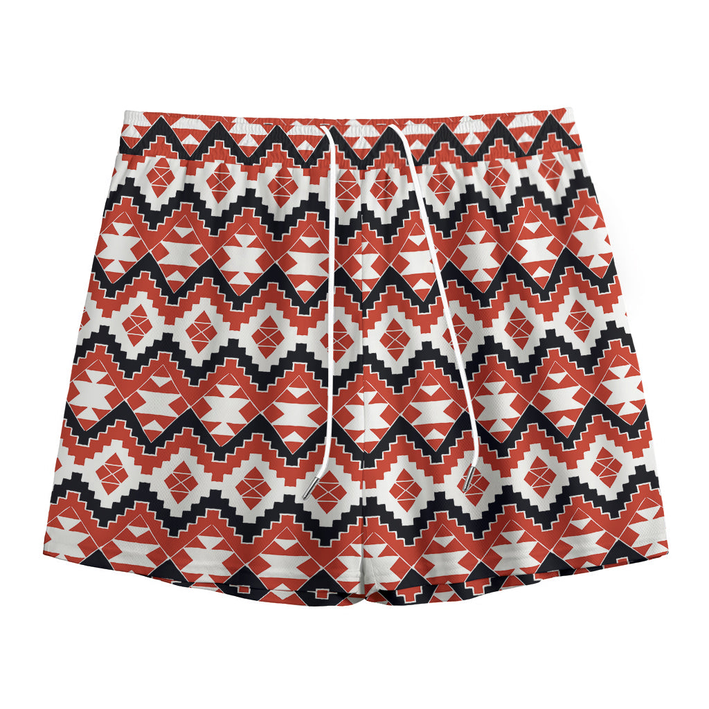 Native American Indian Pattern Print Mesh Shorts