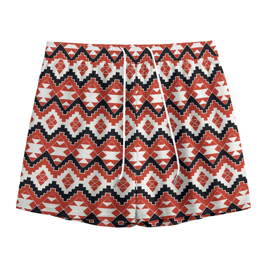Native American Indian Pattern Print Mesh Shorts