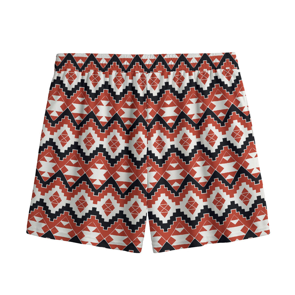 Native American Indian Pattern Print Mesh Shorts
