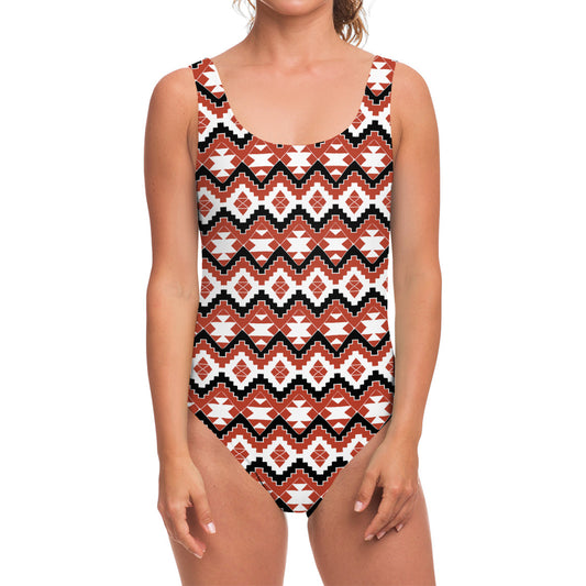 Native American Indian Pattern Print One Piece Swimsuit