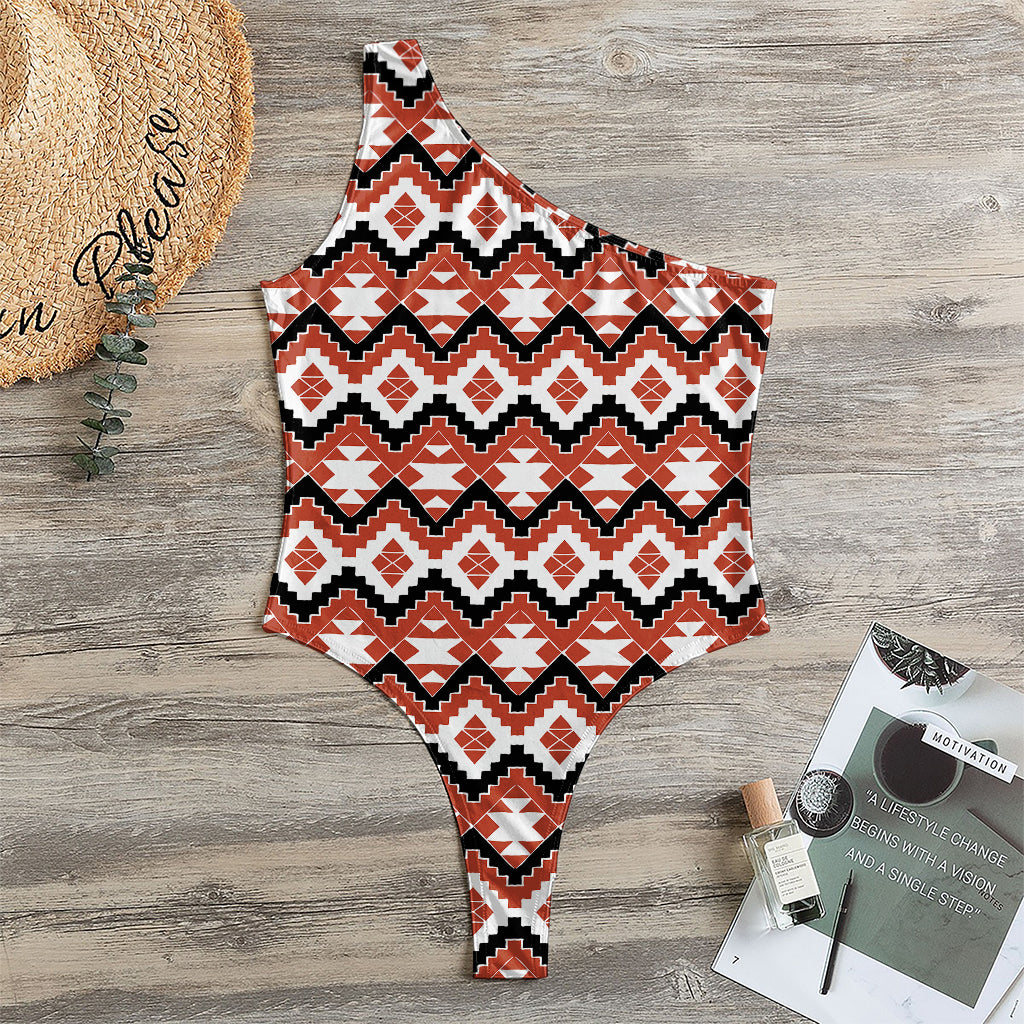 Native American Indian Pattern Print One Shoulder Bodysuit