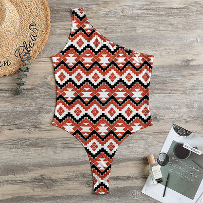 Native American Indian Pattern Print One Shoulder Bodysuit