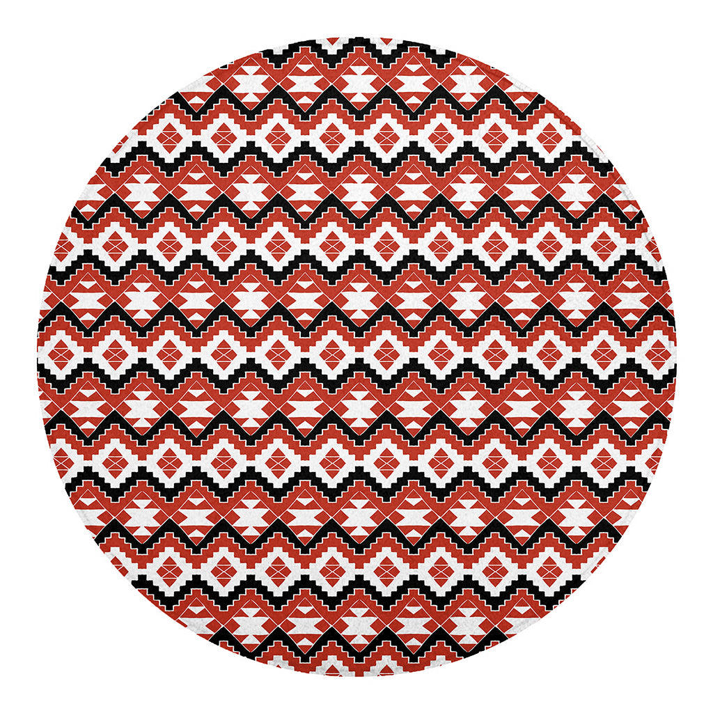 Native American Indian Pattern Print Round Blanket