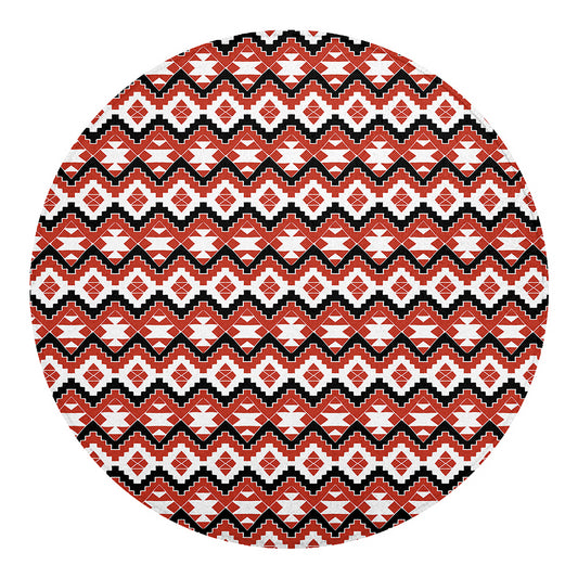 Native American Indian Pattern Print Round Blanket