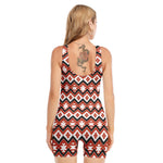 Native American Indian Pattern Print Sleeveless One Piece Swimsuit