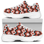 Native American Indian Pattern Print White Chunky Shoes