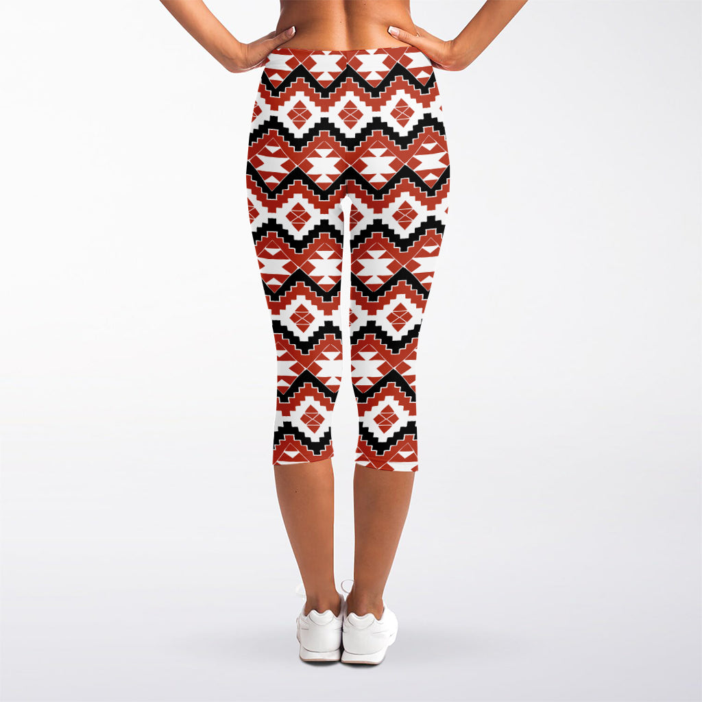 Native American Indian Pattern Print Women's Capri Leggings