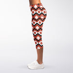 Native American Indian Pattern Print Women's Capri Leggings