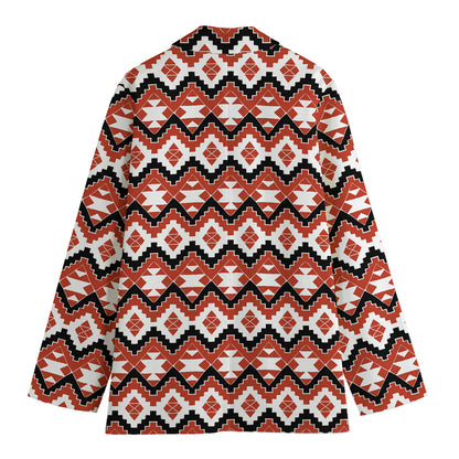 Native American Indian Pattern Print Women's Cotton Blazer
