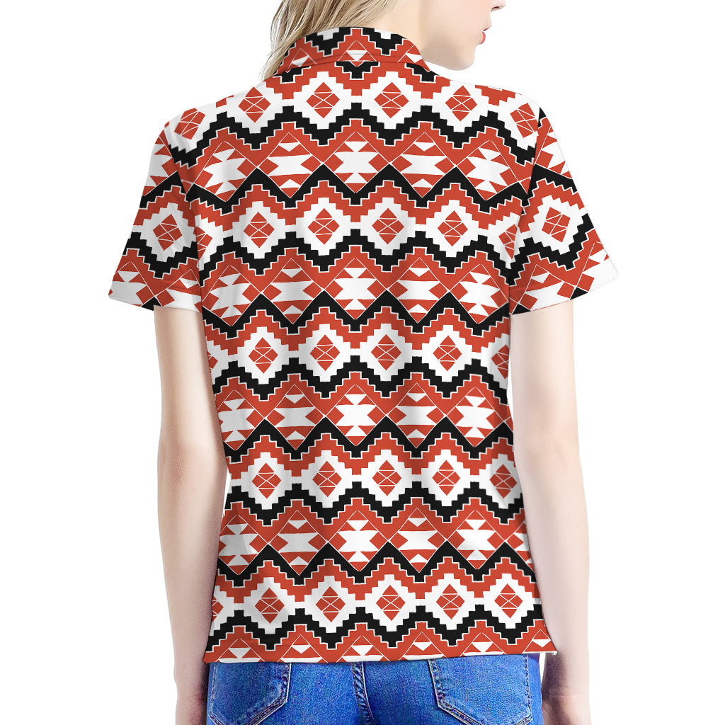 Native American Indian Pattern Print Women's Polo Shirt