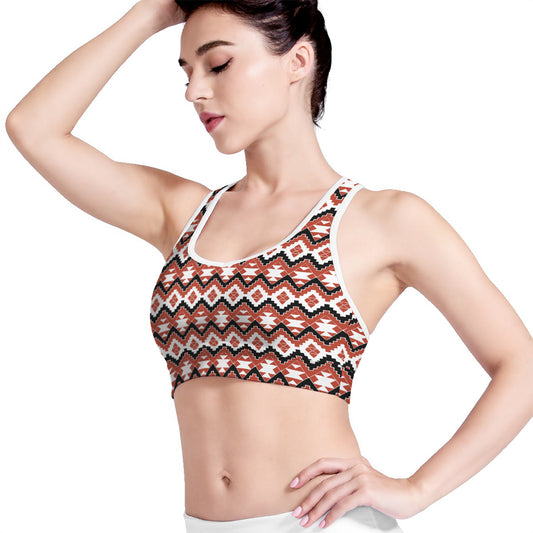 Native American Indian Pattern Print Women's Sports Bra
