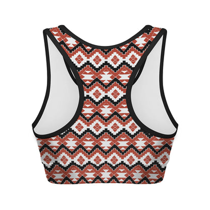 Native American Indian Pattern Print Women's Sports Bra