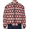 Native American Indian Pattern Print Zip Sleeve Bomber Jacket